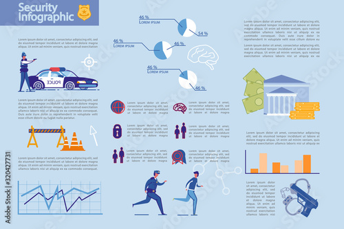 Security and Crime Statistics Infographic Set.
