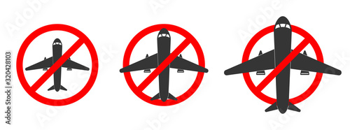 Isolated sign of prohibition flying. Flight ban
