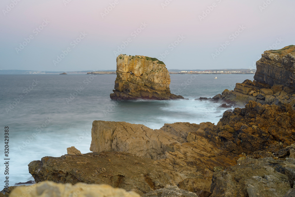 sunset on the cliffs of Peniche in Portugal