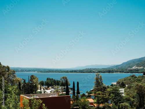 Landscape of the Lake of Villa Carlos Paz, Córdoba, Argentina photo