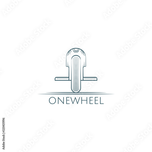 Electric monowheel logo in vintage style with sample text