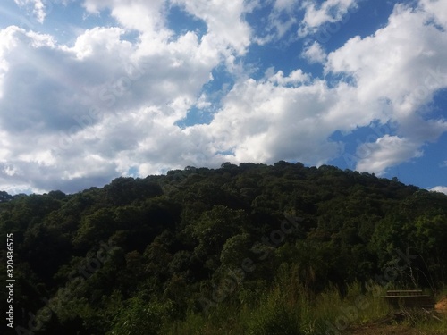 clouds over mountains