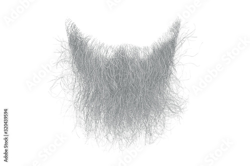 Disheveled gray beard isolated on white. Mens fashion photo