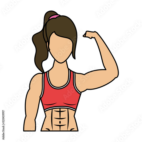 young strong woman athlete character healthy lifestyle