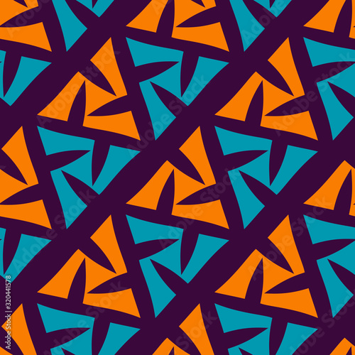 Seamless pattern with triangular geometric shapes.