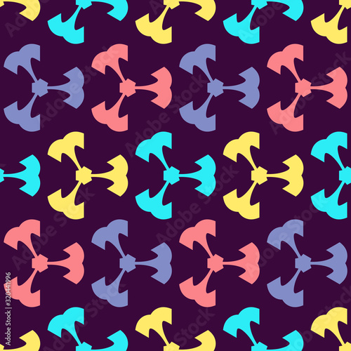 Seamless pattern with bright triangular geometric elements.