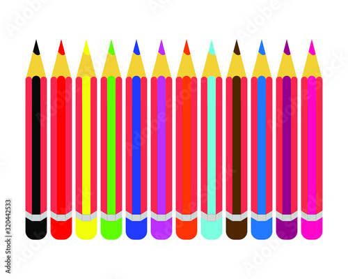 color pencils isolated on white background