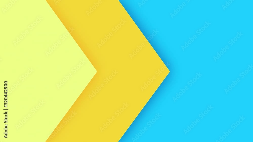 Flat graphic arrows multi colored animation. Dynamic shape transition background with moving arrows to the right side. Colorful 4K footage. Triangle geometric structure. Material design
