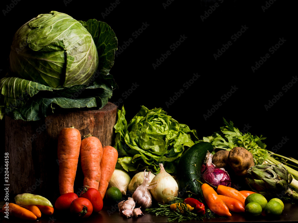 bodegón verduras  - obrazy, fototapety, plakaty 