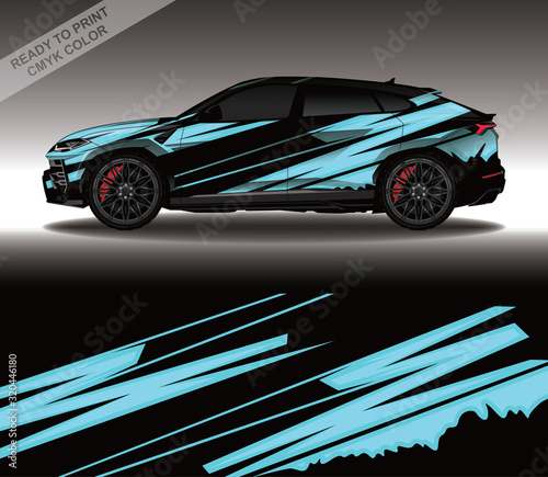 Car wrap decal design vector, custom livery race rally car vehicle sticker and tinting.