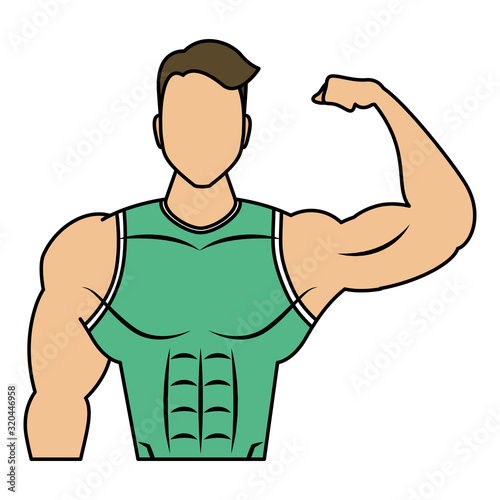 young strong man athlete character