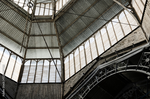 Interior of the ceiling of the San Telmo Market, in Buenos Aires, Argentina