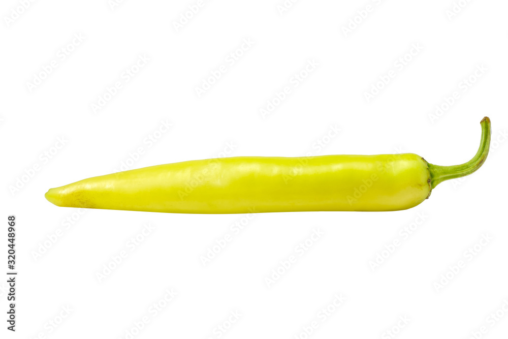 Green chilli in isolared white background.clipping path Stock Photo