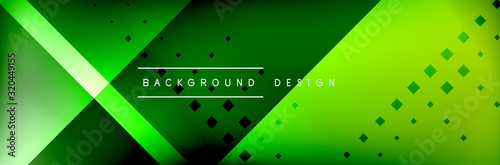 Abstract background - squares and lines composition created with lights and shadows. Technology or business digital template