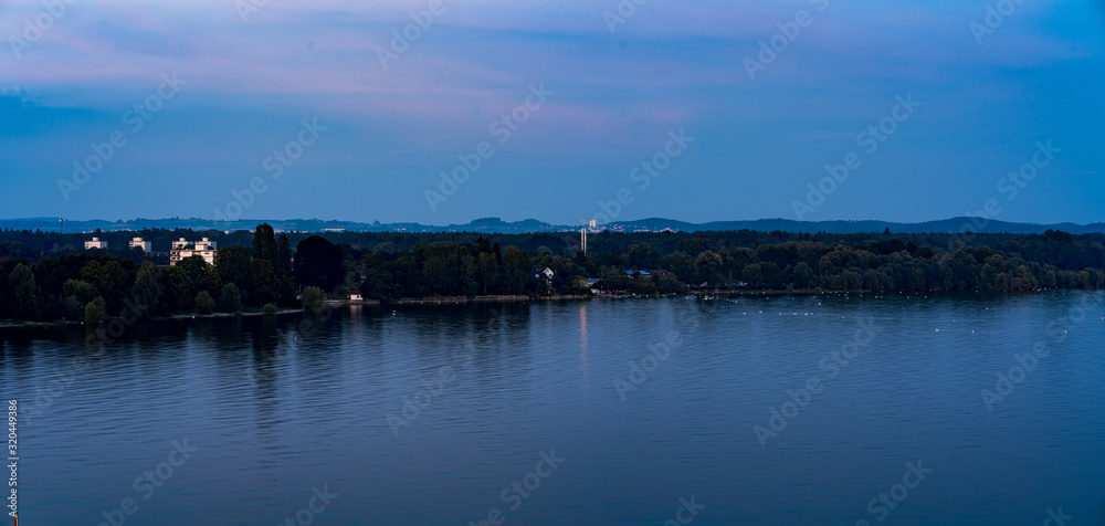 Blue hour at the lake of constance