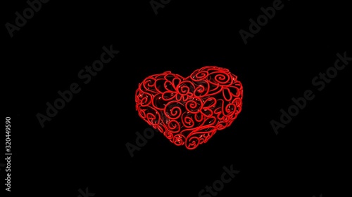 4k Animation of pumping heart