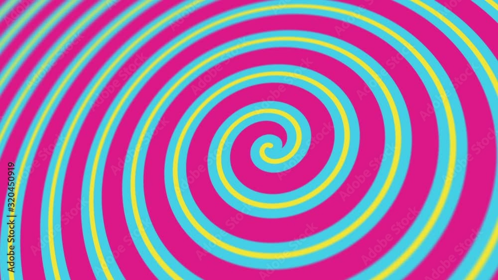  Hypnotic pink and yellow circus spiral motion background - loopable and full hd.