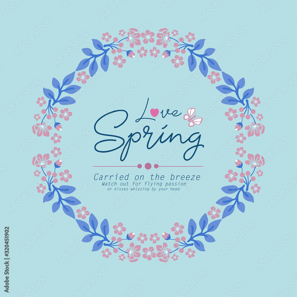 Unique ornate of leaf and wreath frame, for love spring greeting card design. Vector Unique ornate of leaf and wreath frame, for love spring greeting card design. Vector