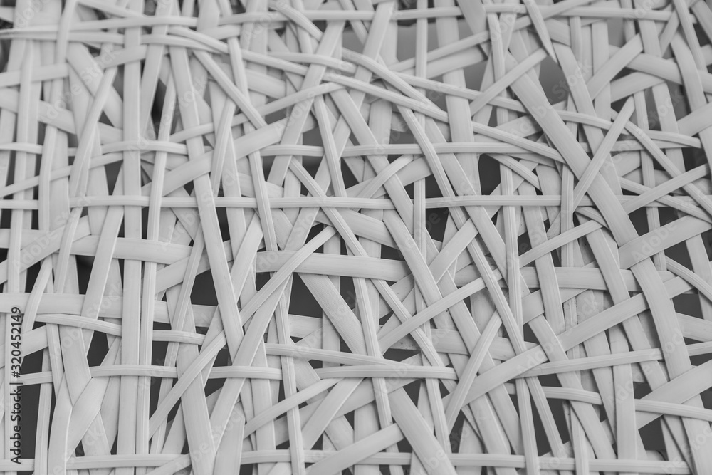 Close up texture of seamless white rattan