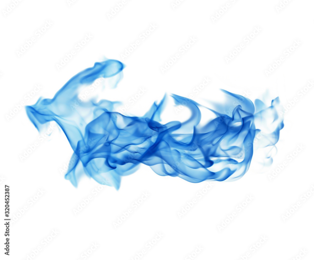 Blue smoke on a white background Blue smoke on a white background