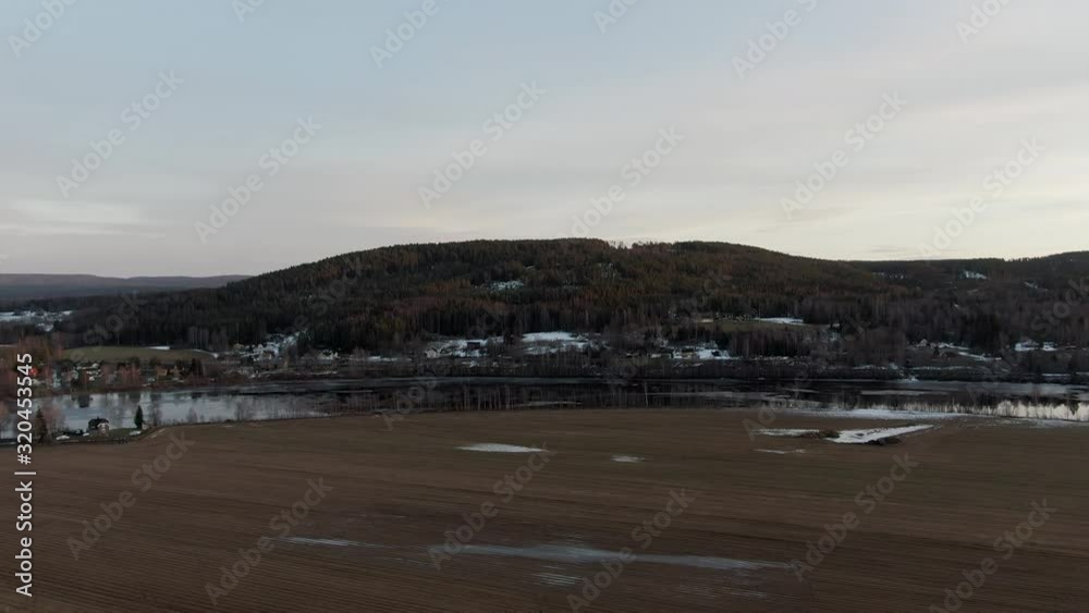 Drone shot flying over field Drone shot flying over field
