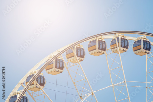 Big ferris wheel with blue sky