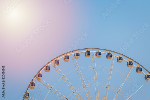 Big ferris wheel with bluesky