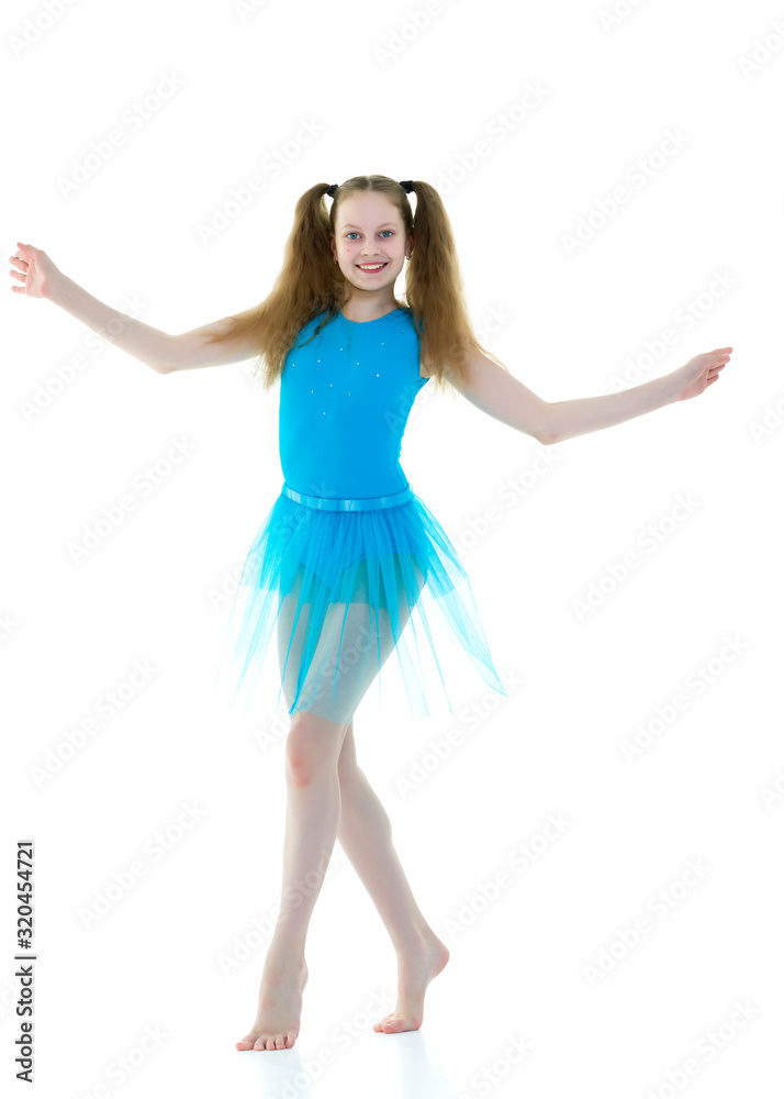 The gymnast prepares to perform the exercise. The gymnast prepares to perform the exercise.