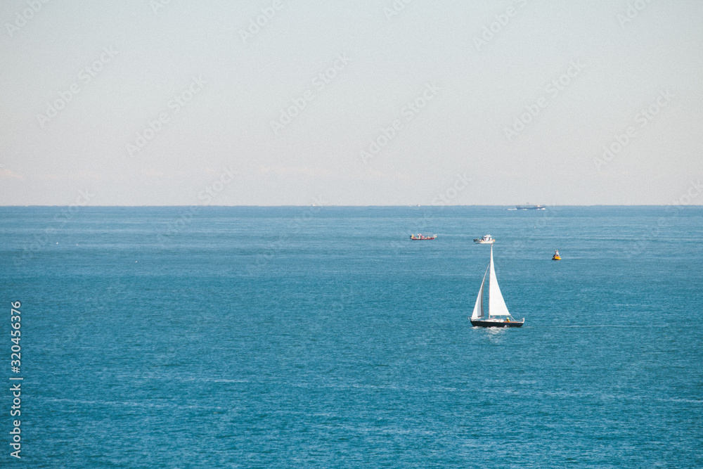 sailing yacht in the sea