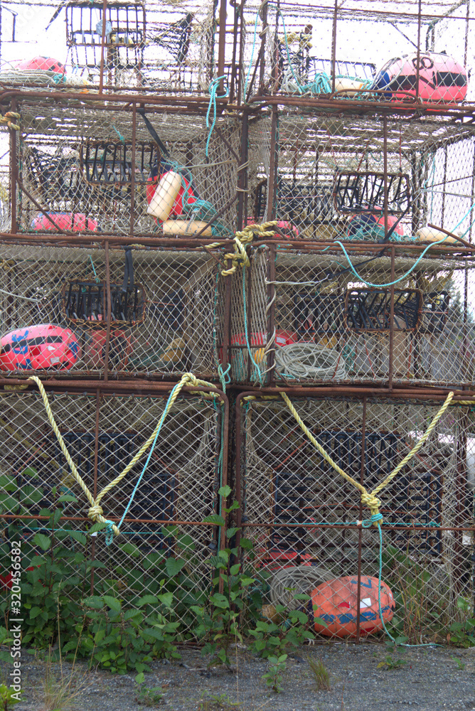 Lobster traps waiting for the season to start