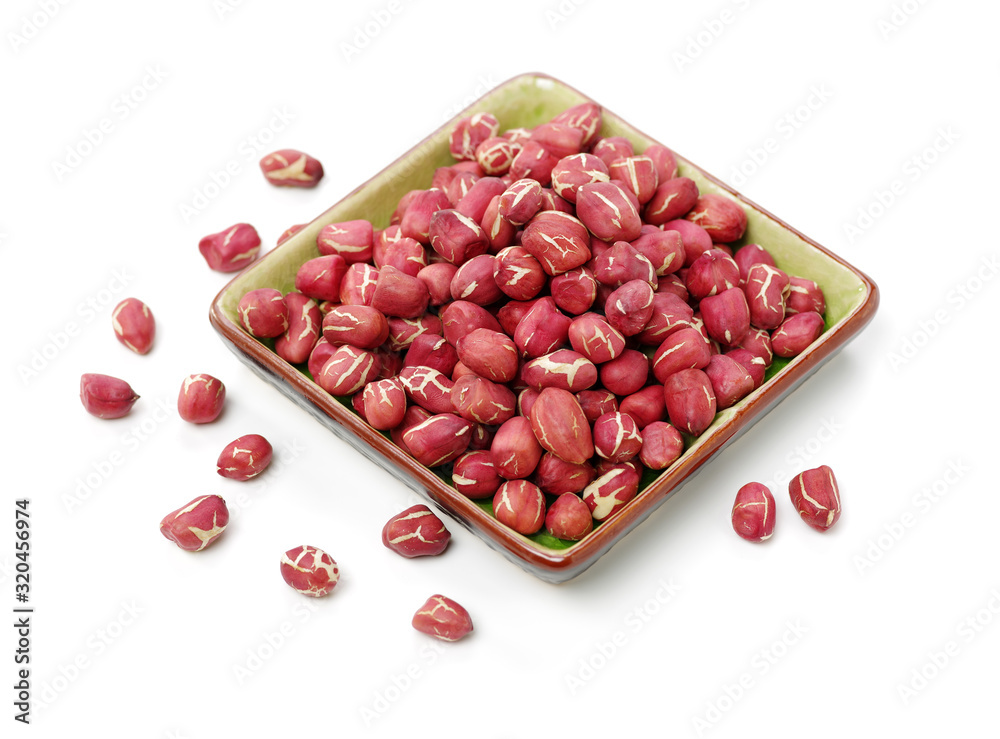Peanuts on a white background Peanuts on a white background