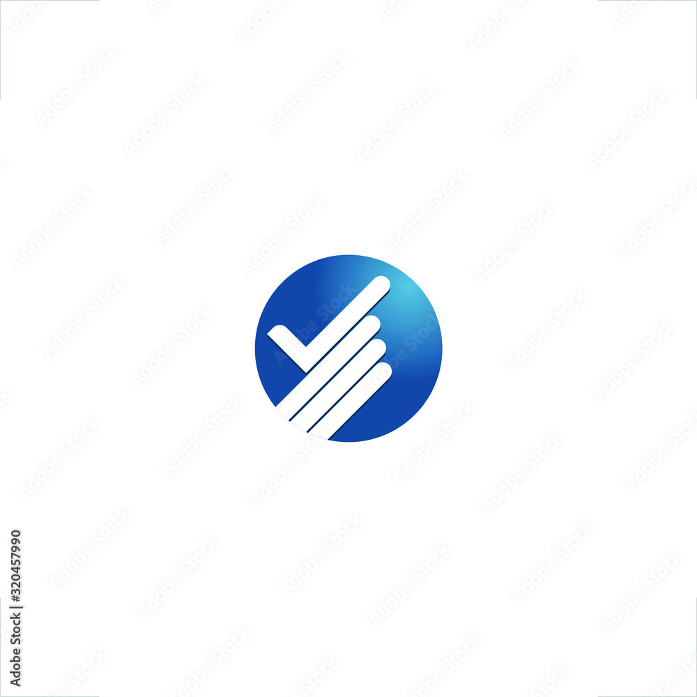 hand pointer logo check mark design hand pointer logo check mark design