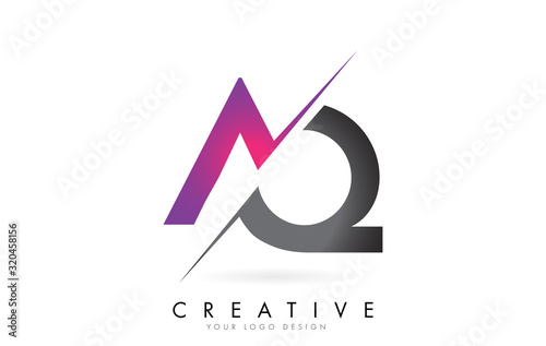 AQ A QLetter Logo with Colorblock Design and Creative Cut.