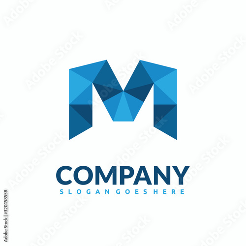 M Letter Logo Design . Creative Vector M icon with triangle creative concept.