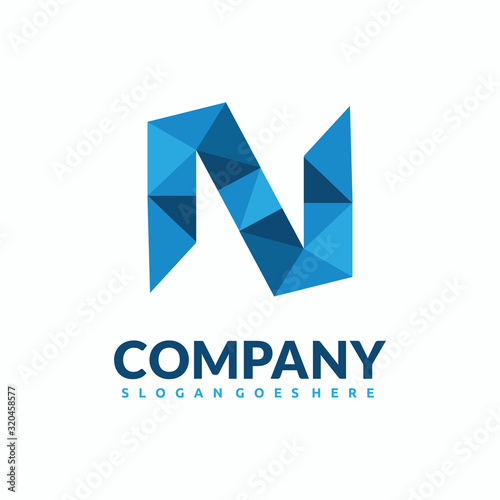 Free Download N Letter Logo Design . Creative Vector N icon with triangle creative concept. - GFXLoad