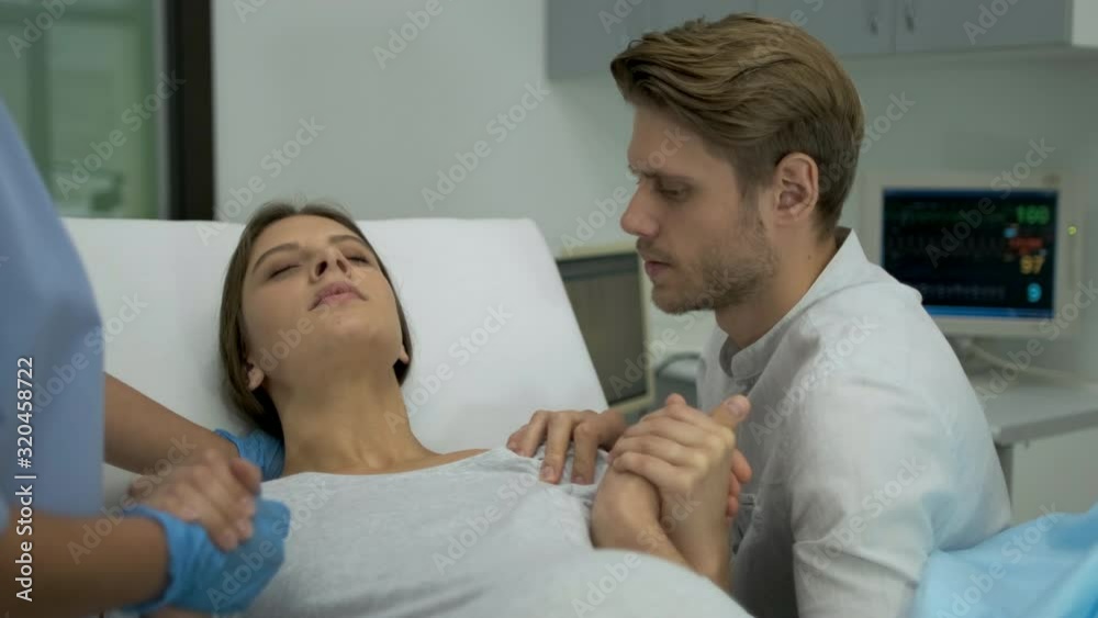 Childbirth, maternity hospital, child birth. Emergency in hospital ...