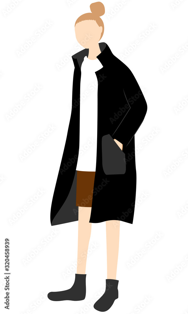 Illustration material of a young woman in casual fashion clothes Illustration material of a young woman in casual fashion clothes