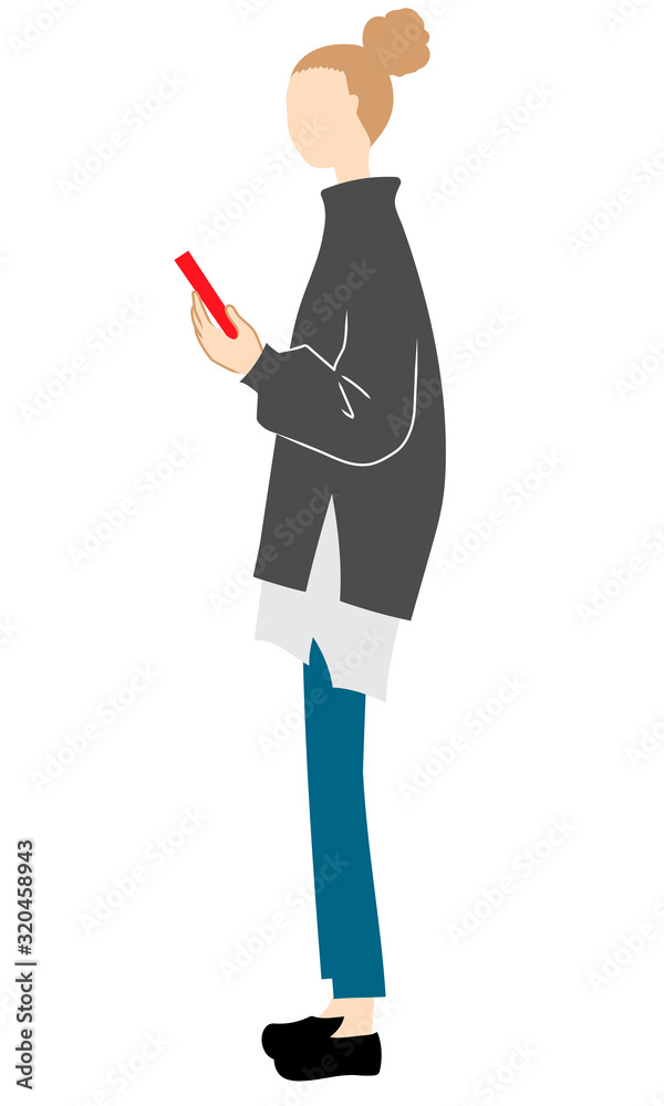 Illustration material of a young woman in casual fashion clothes Illustration material of a young woman in casual fashion clothes