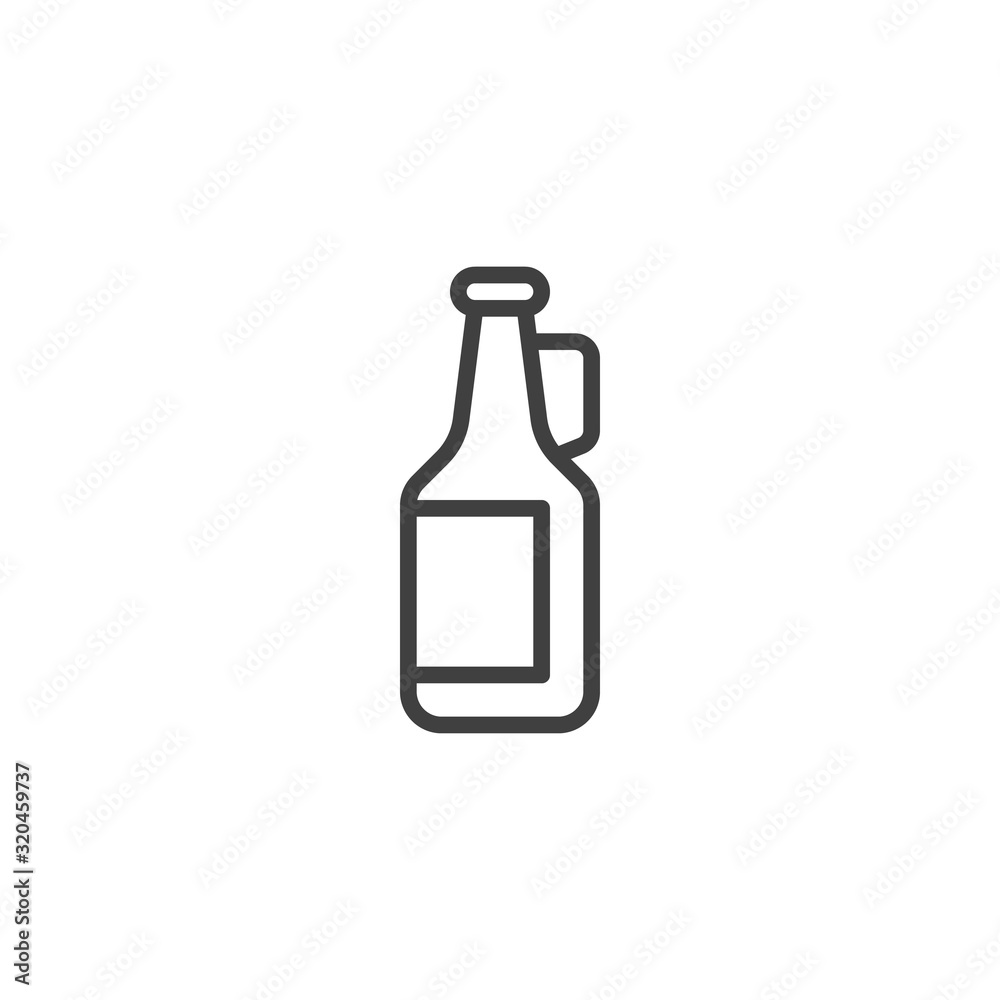 Beer bottle line icon. linear style sign for mobile concept and web design. Craft beer bottle outline vector icon. Pub, brewery, bar symbol, logo illustration. Vector graphics Beer bottle line icon. linear style sign for mobile concept and web design. Craft beer bottle outline vector icon. Pub, brewery, bar symbol, logo illustration. Vector graphics