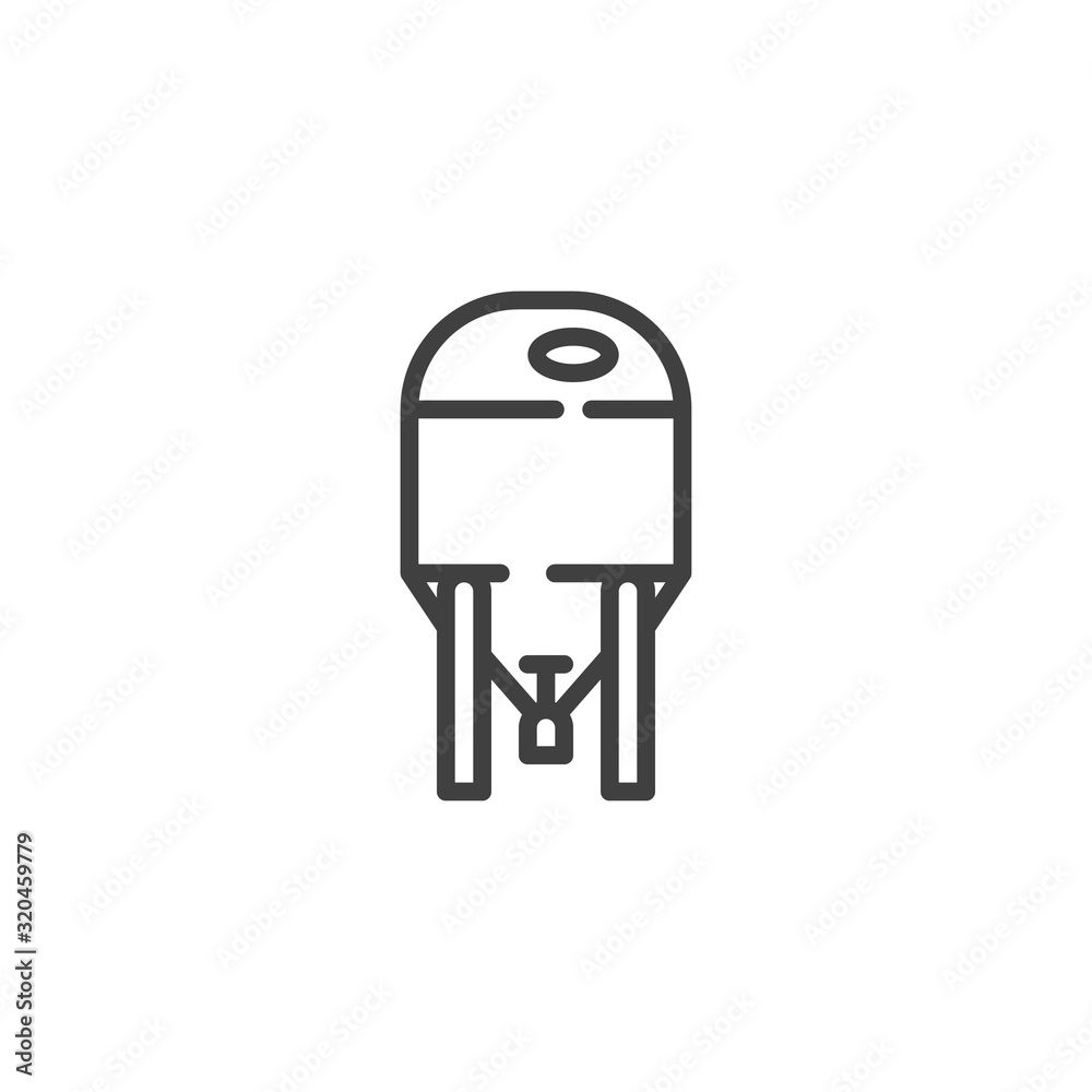 Brewery beer tank line icon. linear style sign for mobile concept and web design. Craft beer production outline vector icon. Symbol, logo illustration. Vector graphics Brewery beer tank line icon. linear style sign for mobile concept and web design. Craft beer production outline vector icon. Symbol, logo illustration. Vector graphics