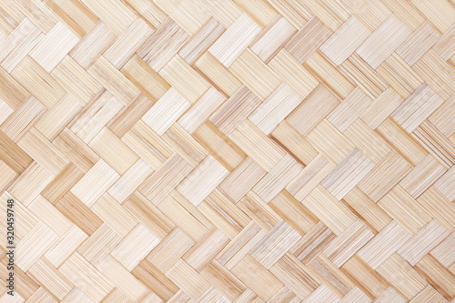 Bamboo weave mat texture seamless pattern   wooden crafts light brown bright soft Thai style background
