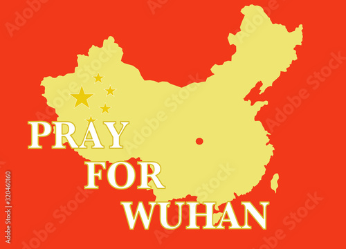 pray for wuhan of China against coronavirus vector illustration 