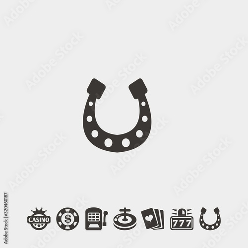 horse shoe icon vector illustration and symbol foir website and graphic design