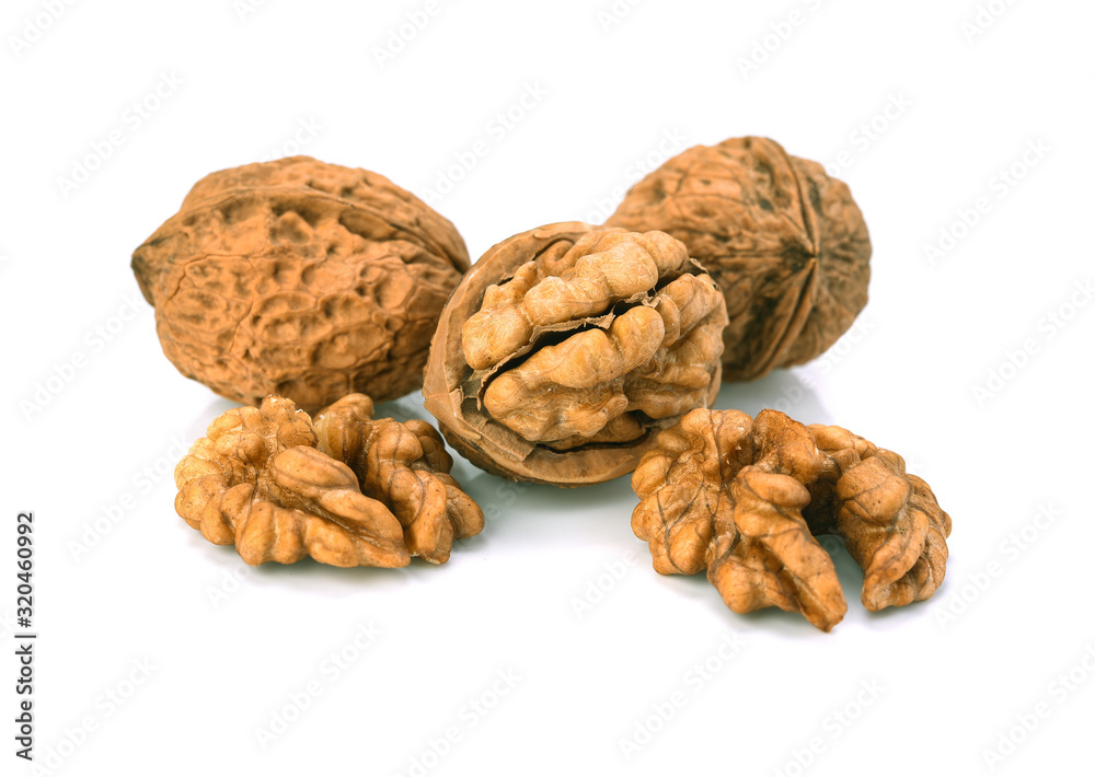 Delicious walnuts, isolated on white background. Delicious walnuts, isolated on white background.