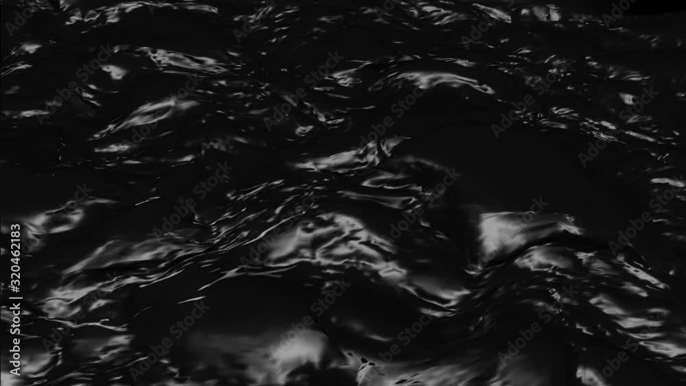 Gently flowing and rippling dark oil or water motion background. Full HD looping liquid animation.