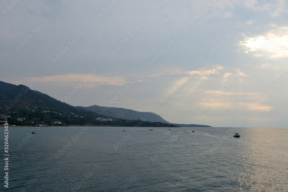 Beautiful Mediterranean seascape on a summer evening. Sicily, Italy Beautiful Mediterranean seascape on a summer evening. Sicily, Italy