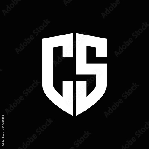 CS logo monogram with shield shape design template