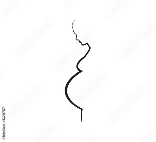 Woman Pregnant, line icon. Vector illustration. Flat.