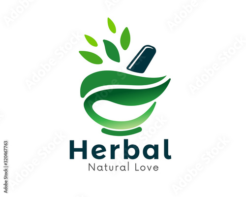 Herbal pharmacy mix logo design inspiration