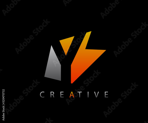 Abstract Initial Letter Y Technology logo icon vector design concept.
